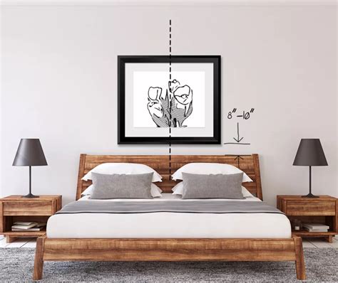 how high to hang art above bed - what's the best height for your bedroom?